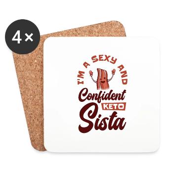 Keto Diet Sexy Confident Ketogenic Food Health - Coasters (set of 4) - white - Front