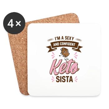 Keto Diet Sexy Confident Ketogenic Food Health - Coasters (set of 4) - white - Front