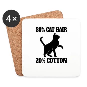 Chat Chat ChatOn Gueule de bois Chat Poil Domestique Chat - Dessous de verre (lot de 4) - blanc - Devant