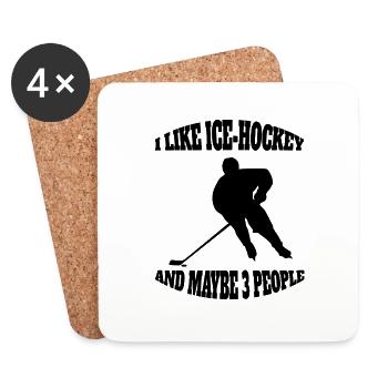 Eishockeyteam Wintersport Eishockey Geschenk - Untersetzer (4er-Set) - Weiß - Vorne