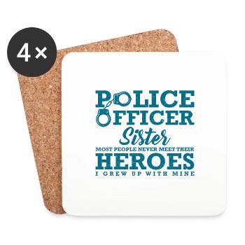 Polizist Schwester Police Officer Sister Most - Coasters (set of 4) - white - Front