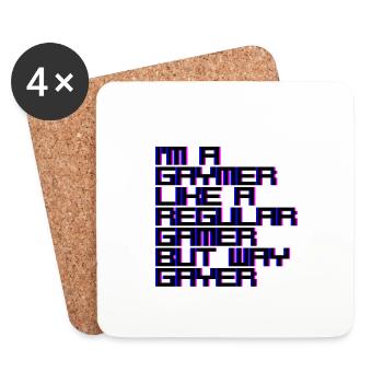 Je suis un Gaymer, comme un joueur régulier mais Way Gayer 4 - Dessous de verre (lot de 4) - blanc - Devant
