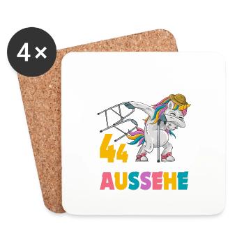 Bitte kein Neid weil mit 44 Jahren gut aussehe - Untersetzer (4er-Set) - Weiß - Vorne