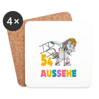 Bitte kein Neid weil mit 54 Jahren gut aussehe - Untersetzer (4er-Set) - Weiß - Vorne