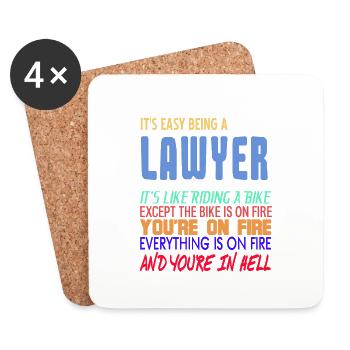 It's Easy Being A Lawyer Funny Designs T-Shirt - Untersetzer (4er-Set) - Weiß - Vorne