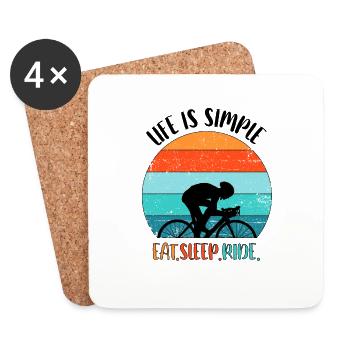 Cycling Road Bike Bicycle Gravel Time Trial Bike - Coasters (set of 4) - white - Front