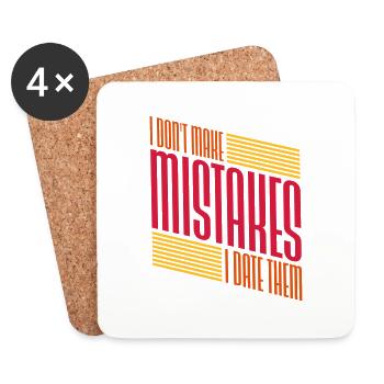 Date Mistakes Zitat Logo - Untersetzer (4er-Set) - Weiß - Vorne