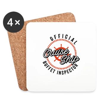 Funny Cruise Ship Buffet Inspector Partners - Coasters (set of 4) - white - Front