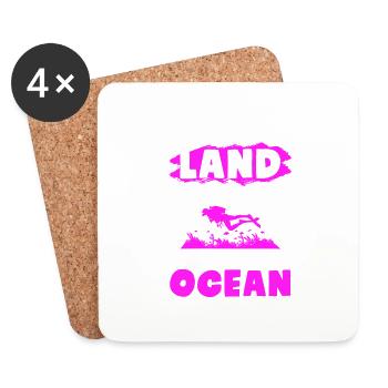 ocean diving - Coasters (set of 4) - white - Front