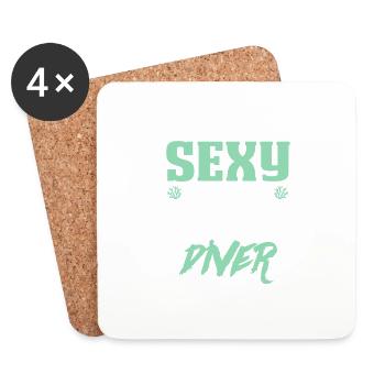 sexy scuba diving - Coasters (set of 4) - white - Front