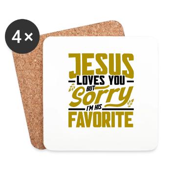 Jésus Bible Église religieuse chrétienne Don - Dessous de verre (lot de 4) - blanc - Devant