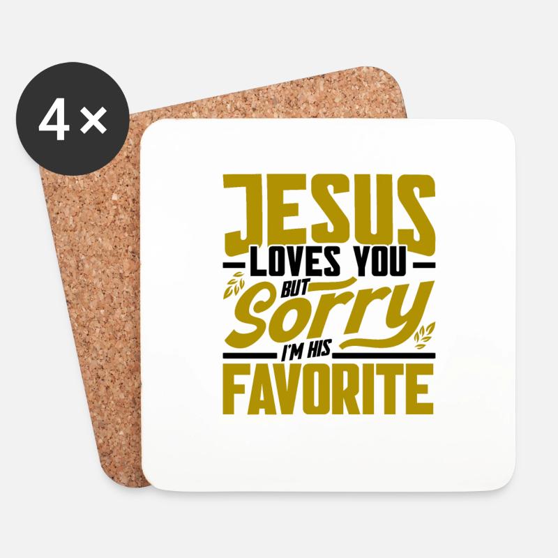 Jesus Bibel Christlich Religiös Kirche Geschenk - Untersetzer (4er-Set) - Weiß