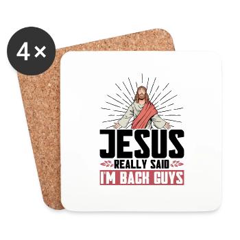 Jésus Bible Église religieuse chrétienne Don - Dessous de verre (lot de 4) - blanc - Devant
