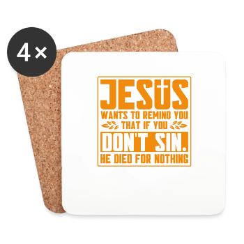 Jésus Bible Église religieuse chrétienne Don - Dessous de verre (lot de 4) - blanc - Devant