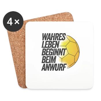 Handballer Handballspieler Geschenke Handball - Untersetzer (4er-Set) - Weiß - Vorne