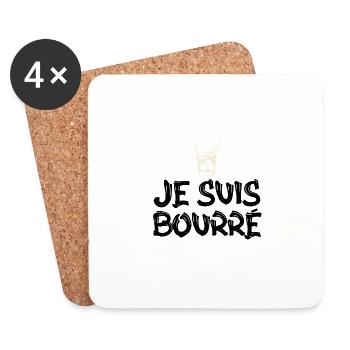 surprise je suis bourré - Dessous de verre (lot de 4) - blanc - Devant