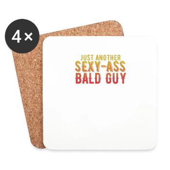 Lustig nur ein weiterer sexy glatzköpfiger Kerl Humor kahl - Untersetzer (4er-Set) - Weiß - Vorne