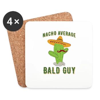 Nacho Average Bald Guy Urkomischer Glatzkopf Mann Humor - Untersetzer (4er-Set) - Weiß - Vorne