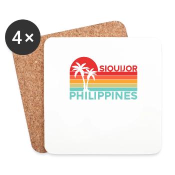 Vintage Holiday Trip Siquijor Philippines Asia - Coasters (set of 4) - white - Front