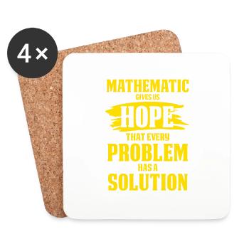 mathématiques - Dessous de verre (lot de 4) - blanc - Devant