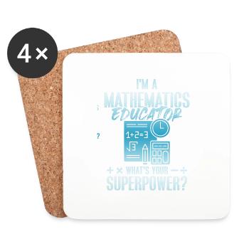 mathematik superpower - Untersetzer (4er-Set) - Weiß - Vorne