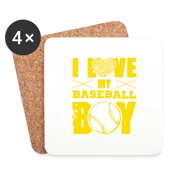 I love baseball boys - Coasters (set of 4) - white - Front