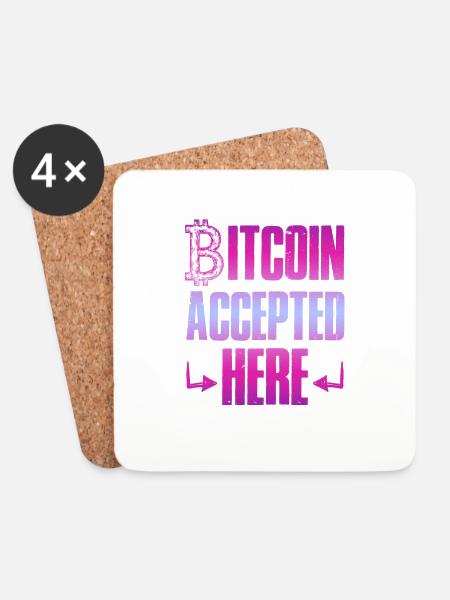 bitcoin akzeptiert - Untersetzer (4er-Set) - Weiß