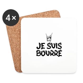 surprise je suis bourré - Dessous de verre (lot de 4) - blanc - Devant