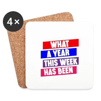 Quelle année cette semaine a été 3 - Dessous de verre (lot de 4) - blanc - Devant