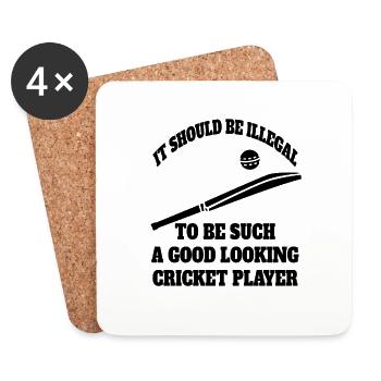 Kricket Spruch Kricketfan Cricket Geschenk Team - Untersetzer (4er-Set) - Weiß - Vorne