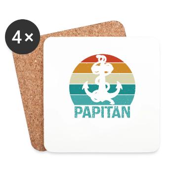 Herren Papitän Papa und Kapitän Lustiges - Dessous de verre (lot de 4) - blanc - Devant