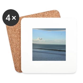 Vacances à la mer à la plage - Dessous de verre (lot de 4) - blanc - Devant