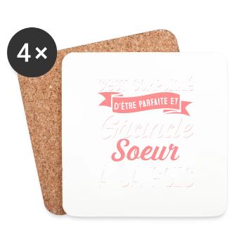 C'est compliqué d'être parfaire et grande soeur - Dessous de verre (lot de 4) - blanc - Devant