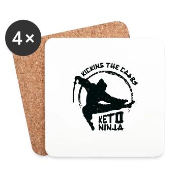 Keto Ninja Diät Ketogenes Essen Ninja-Liebhaber - Untersetzer (4er-Set) - Weiß - Vorne