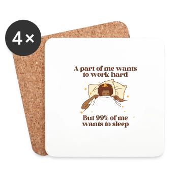 A part of me want to work Princess - Coasters (set of 4) - white - Front