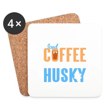 All I Need Is Iced Coffee And My Husky Awesome - Untersetzer (4er-Set) - Weiß - Vorne