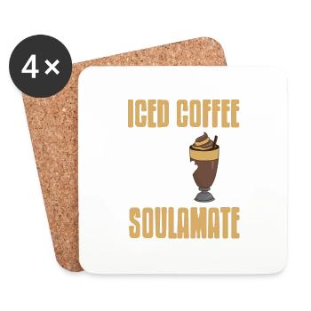 Iced Coffee Is My Soulamate Awesome Funny Present - Untersetzer (4er-Set) - Weiß - Vorne