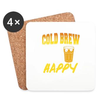 Cold Brew me rend pas si drôle présent - Dessous de verre (lot de 4) - blanc - Devant