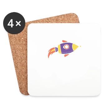 Blasting Off Into 1st Grade Back To School Student - Untersetzer (4er-Set) - Weiß - Vorne