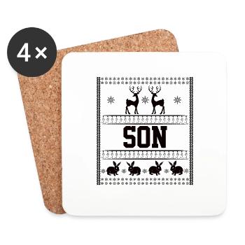 Christmas Family Christmas Outfit Son - Coasters (set of 4) - white - Front