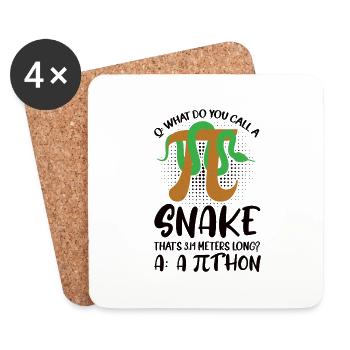 Mathématicien Professeur de mathématiques Pi-Tag Snake - Dessous de verre (lot de 4) - blanc - Devant