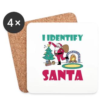 I Identify As Santa 4 - Coasters (set of 4) - white - Front