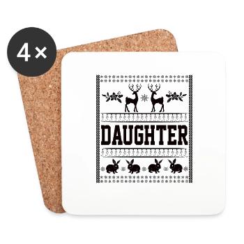 Christmas Family Christmas Outfit Daughter - Coasters (set of 4) - white - Front