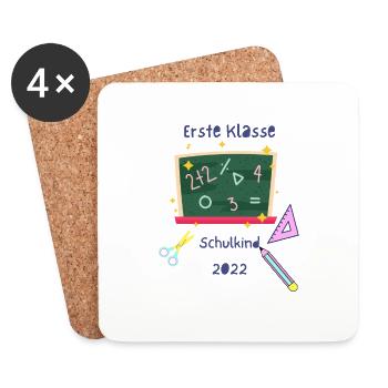 Erste Klasse Schuldind - Untersetzer (4er-Set) - Weiß - Vorne