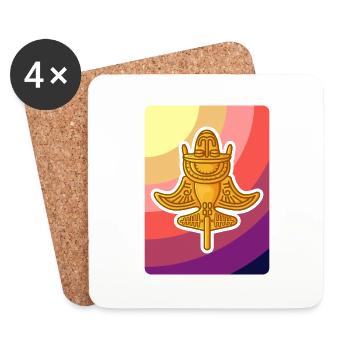 Ancient Astronaut Theory Quimbaya Airplane - Coasters (set of 4) - white - Front