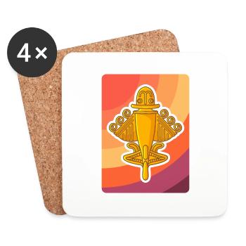 Ancient Astronaut Theory Quimbaya Airplane - Coasters (set of 4) - white - Front