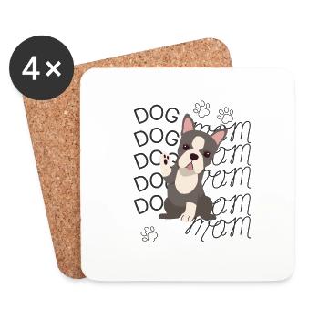 Dogmom - Dessous de verre (lot de 4) - blanc - Devant