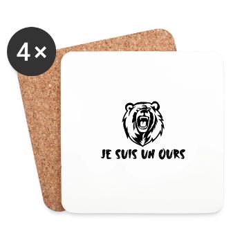 Je suis un ours - Dessous de verre (lot de 4) - blanc - Devant