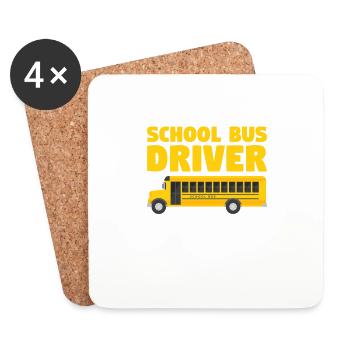 Une fois que vous devenez chauffeur d’autobus scolaire tous les problèmes - Dessous de verre (lot de 4) - blanc - Devant