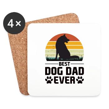 Hunde Haustier Hundebesitzer Hundefreund Pfote - Untersetzer (4er-Set) - Weiß - Vorne
